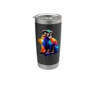 Colorful Splash Art Mouflon Wild Sheep Mouflons Gobelet isotherme en acier inoxydable double paroi