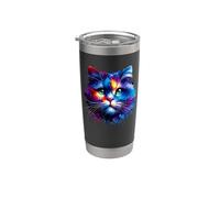 Colorful Splash Art Munchkin Cat Munchkins Sausage Cat Gobelet isotherme en acier inoxydable double paroi