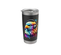 Colorful Splash Art Pygargue à Tête Blanche Aigles Gobelet isotherme en acier inoxydable double paroi