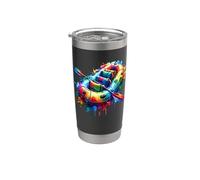 Colorful Splash Art Rafter De Rafting En Eaux Vives De River Gobelet isotherme en acier inoxydable double paroi