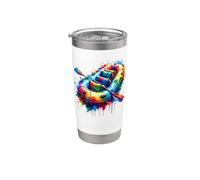 Colorful Splash Art Rafter De Rafting En Eaux Vives De River Gobelet isotherme en acier inoxydable double paroi