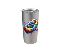 Colorful Splash Art Rafter De Rafting En Eaux Vives De River Gobelet isotherme en acier inoxydable double paroi
