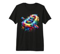 Colorful Splash Art Rafter De Rafting en Eaux Vives De River T-Shirt Haut de Gamme