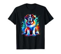 Colorful Splash Art Saint-bernard Chien Saint-bernard T-Shirt