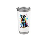 Colorful Splash Art Scottish Deerhound Gobelet isotherme en acier inoxydable double paroi