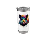 Colorful Splash Art Wild Pig Hog Hunting Boar Hunter Gobelet isotherme en acier inoxydable double paroi