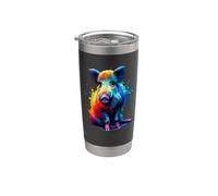 Colorful Splash Art Wild Pig Hog Hunting Boar Hunter Gobelet isotherme en acier inoxydable double paroi