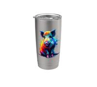 Colorful Splash Art Wild Pig Hog Hunting Boar Hunter Gobelet isotherme en acier inoxydable double paroi