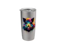 Colorful Splash Art Wild Pig Hog Hunting Boar Hunter Gobelet isotherme en acier inoxydable double paroi