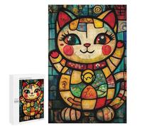 Colorful Stained Glass Cat Art-2 Puzzle 1000 Pièces Educa Jouet en Bois Cadeau Unique Décoration Intérieure Jeu Éducatif Challenge Toy Adultes Et Enfants À Partir De 14 Ans 1000 PCS
