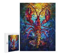 Colorful Stained Glass Lobster Art Puzzle 1000 Pièces Educa Jouet en Bois Cadeau Unique Décoration Intérieure Jeu Éducatif Challenge Toy Adultes Et Enfants À Partir De 14 Ans 500 PCS