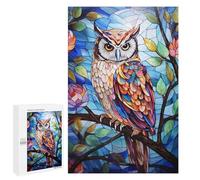 Colorful Stained Glass Owl Artwork Puzzle 1000 Pièces Educa Jouet en Bois Cadeau Unique Décoration Intérieure Jeu Éducatif Challenge Toy Adultes Et Enfants À Partir De 14 Ans 1000 PCS