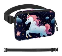 Colorful Star Unicorn-831 Sac banane unisexe de style : sacs banane tendance, sacs à bandoulière sport minces à la mode pour jogging, randonnée, randonneur, femme, homme, multicolore, 4 x 23 x 15 cm,