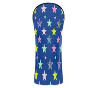 Colorful Stars Ensemble de housses de golf en cuir de qualité supérieure avec étiquettes numérotées pour bois et conducteur de parcours hybride