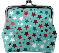 Colorful Stars Vector Porte-monnaie en cuir pour femme, petite pochette à monnaie avec fermoir à boucle de fermeture à baiser, Comme indiqué sur la photo, Taille unique, Organiseur de sac