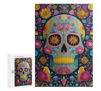 Colorful Sugar Skull Art Print-1 Puzzle 1000 Pièces Educa Jouet en Bois Cadeau Unique Décoration Intérieure Jeu Éducatif Challenge Toy Adultes Et Enfants À Partir De 14 Ans 300 PCS