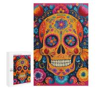 Colorful Sugar Skull Art Print-3 Puzzle 1000 Pièces Educa Jouet en Bois Cadeau Unique Décoration Intérieure Jeu Éducatif Challenge Toy Adultes Et Enfants À Partir De 14 Ans 1000 PCS