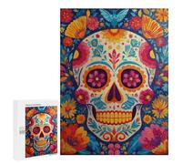 Colorful Sugar Skull Art Print-4 Puzzle 1000 Pièces Educa Jouet en Bois Cadeau Unique Décoration Intérieure Jeu Éducatif Challenge Toy Adultes Et Enfants À Partir De 14 Ans 500 PCS