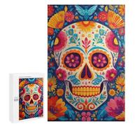 Colorful Sugar Skull Art Print-4 Puzzle 1000 Pièces Educa Jouet en Bois Cadeau Unique Décoration Intérieure Jeu Éducatif Challenge Toy Adultes Et Enfants À Partir De 14 Ans 1000 PCS