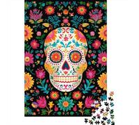 Colorful Sugar Skull Art Print Puzzle 1000 Pièces Educa Jouet en Bois Cadeau Unique De l'art De La Décoration Jeu Éducatif Challenge Toy Adultes & Enfants des 14 Ans 52x38cm/1000pcs