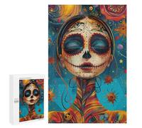 Colorful Sugar Skull Art Print Puzzle 1000 Pièces Educa Jouet en Bois Cadeau Unique Décoration Intérieure Jeu Éducatif Challenge Toy Adultes Et Enfants À Partir De 14 Ans 1000 PCS