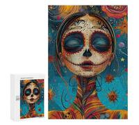 Colorful Sugar Skull Art Print Puzzle 300 Pièces Educa Jouet en Bois Cadeau Unique Décoration Intérieure Jeu Éducatif Challenge Toy Adultes Et Enfants À Partir De 14 Ans 300 PCS