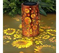 Colorful Sunflower Glow Lanterne Solaire de Jardin Projection de Fleurs 3D avec Protection IP65 contre l'eau Durée d'éclairage de 8 à 10 h pour Jardin, Balcon et Terrasse Lampe Solaire Étanche (B)