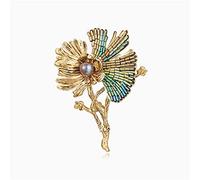 Colorful Synthetic Ore Tube Beads Flower Brooch Temperament Corsage Women's Dress Coat Accessories Made in China