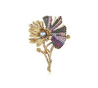 Colorful Synthetic Ore Tube Beads Flower Brooch Temperament Corsage Women's Dress Coat Accessories Made in China
