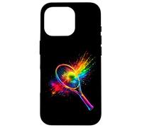 Colorful Tennis Ball Color Splash Into Tennis Racket Coque pour iPhone 16 Pro