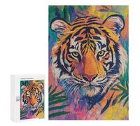 Colorful Tiger Art Print Puzzle 300 Pièces Educa Jouet en Bois Cadeau Unique Décoration Intérieure Jeu Éducatif Challenge Toy Adultes Et Enfants À Partir De 14 Ans 300 PCS
