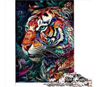 Colorful Tiger Jigsaw Puzzles for Adults Kids 1000 Piece Adult Jigsaw Puzzles for Adults Educational Game Challenge Toy Educational Games （26x38cm）
