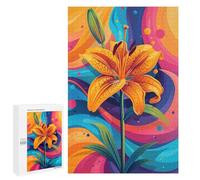 Colorful Tiger Lily Art Print-1 Puzzle 1000 Pièces Educa Jouet en Bois Cadeau Unique Décoration Intérieure Jeu Éducatif Challenge Toy Adultes Et Enfants À Partir De 14 Ans 1000 PCS