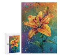 Colorful Tiger Lily Art Print-3 Puzzle 1000 Pièces Educa Jouet en Bois Cadeau Unique Décoration Intérieure Jeu Éducatif Challenge Toy Adultes Et Enfants À Partir De 14 Ans 300 PCS