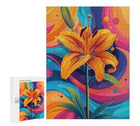 Colorful Tiger Lily Art Print Puzzle 1000 Pièces Educa Jouet en Bois Cadeau Unique Décoration Intérieure Jeu Éducatif Challenge Toy Adultes Et Enfants À Partir De 14 Ans 500 PCS