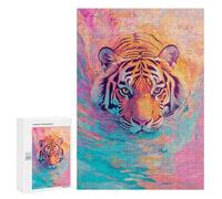 Colorful Tiger Painting Artwork-1 Puzzle 1000 Pièces Educa Jouet en Bois Cadeau Unique Décoration Intérieure Jeu Éducatif Challenge Toy Adultes Et Enfants À Partir De 14 Ans 300 PCS