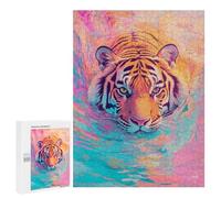 Colorful Tiger Painting Artwork-1 Puzzle 1000 Pièces Educa Jouet en Bois Cadeau Unique Décoration Intérieure Jeu Éducatif Challenge Toy Adultes Et Enfants À Partir De 14 Ans 500 PCS