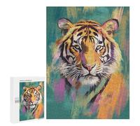 Colorful Tiger Portrait Art Print-1 Puzzle 1000 Pièces Educa Jouet en Bois Cadeau Unique Décoration Intérieure Jeu Éducatif Challenge Toy Adultes Et Enfants À Partir De 14 Ans 500 PCS