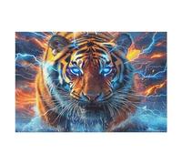Colorful Tigre 1000 Pieces Casse-tête Adolescent en Carton Rigide Anti-Déchirure Difficulté Moyenne Activité ÉduChative Passe-Temps Cadeau Anniversaire 1000 PCS/75x50cm