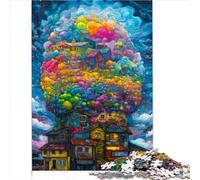 Colorful Town in The Top Puzzle | Puzzles 1000 Piece Jigsaw Puzzles for Adult Kids Premium Cardboard Suitable for Adults and Children 12 and up Family Games (26x38cm)