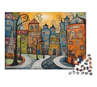 Colorful Townscape Art_1 Puzzle 1000 Pièces Educa Jouet en Bois Divertissement Créatif Décoration Intérieure Jeu Éducatif Challenge Toy Adultes & Enfants des 14 Ans 70x50cm/1000pcs