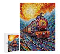 Colorful Train Mosaic Art Puzzle 1000 Pièces Educa Jouet en Bois Cadeau Unique Décoration Intérieure Jeu Éducatif Challenge Toy Adultes Et Enfants À Partir De 14 Ans 500 PCS