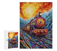 Colorful Train Mosaic Art Puzzle 1000 Pièces Educa Jouet en Bois Cadeau Unique Décoration Intérieure Jeu Éducatif Challenge Toy Adultes Et Enfants À Partir De 14 Ans 300 PCS