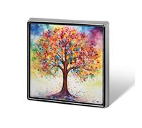 Colorful Tree Brooch Pins for Women Men Square Collar Lapel Pins Coat Jacket Accessories