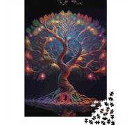 Colorful Tree Fantasy Recycled Paper for Adults Heart-Shaped Tree Painting Educational Game Decompression 1000 Pieces 70x50cm 1000pcs