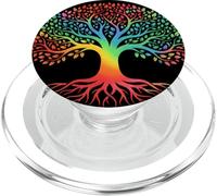 Colorful Tree Life T-Shirt - Vibrant Rainbow Nature Roots PopSockets PopGrip pour MagSafe