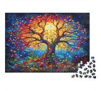 Colorful Tree of Life Colourful Glowing Tree of Life Art 1000 Pcs Jigsaws for Adults The Impossible Challenge Fun Present 52x38cm/1000pcs