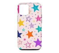 Colorful Vintage Star Doodle Aesthetic Cosmic Art Coque pour iPhone 12/12 Pro