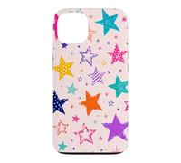 Colorful Vintage Star Doodle Aesthetic Cosmic Art Coque pour iPhone 13