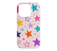 Colorful Vintage Star Doodle Aesthetic Cosmic Art Coque pour iPhone 14 Pro